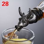Yaci Shop No.28 Stili Jagermeister Aksesuarları Şarap Dökücü Çinko Alaşım Geyik Elk Aslan Boğa Kafası Ağız Şarap Stoper Votka Araçları Için Alkol Dökücü Huni (Yurt Dışından) - Renkli