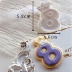 Yaci Shop No.8 Küçük Stil Taç Numarası Dijital Buzlanma Kurabiye Kalıbı 3D Bisküvi Kalıbı Fondan Şeker El Sanatları Kek Doğum Günü Dekorasyon Araçları Mutfak Pişirme Kalıbı (Yurt Dışından) - Beyaz