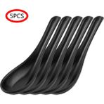 Yaci Shop Siyah 5 B Stili Çin Japon Ramen Erişte Çorba Kaşığı Seti Uzun Saplı Kanca Melamin Plastik Kaşık Restoran Yemek Dükkanı Için Sofra Takımı (Yurt Dışından) - Renkli