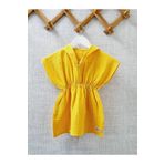 Yada Baby %100 Pamuklu Müslin Bürümcük Kumaş Çocuk&bebek Kapüşonlu Panço Bornoz, Plaj Havlusu (HARDAL RENK)