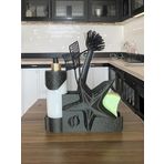 yadatech Sıvı Sabunluk Süngerlik Fırcalık-Okyanus Temalı (Banyo ve Mutfak) (siyah-star)