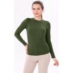 Yade Fashion Kadın Uzun Kol Body - Bisiklet Yaka - Haki - M