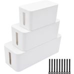 YaeCCC Kablo Yönetim Düzenleyici Kutu Güç Şeritleri Hider Güç Kabloları Masa, TV, Bilgisayar, USB Hub, Kablolar (Üçlü Set) Beyaz