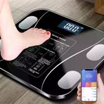 Yağ Ölçer Fonksiyonlu Dijital Baskül Elektronik Tartı Akıllı Bluetooth Lcd Dijital Ekran Ev Vücut (5296)