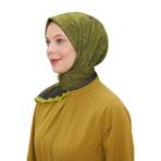 Yağ Yeşili Ebruli Aura Eşarp