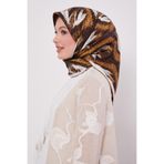 Yağ Yeşili Yansıma Görünümlü Twill İpek Eşarp