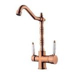 Yağız Rustik Arıtmalı Mutfak Bataryası, Pirinç, Rose Gold, Pembe, Mutfak İçin, Tezgah Üstü Montaj, Döner Borulu, 40-45 cm Yükseklik, Leke Tutmaz Özellikli