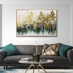 Yağlı Boya Dokulu Tablo Altın Yeşil Soyut Altın Çerçeveli 50 x 70 cm U01006