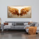 Yağlı Boya Dokulu Tablo Kanatlar Melek Kanadı Altın Çerçeveli 70 x 140 cm U04040