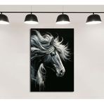 Yağlı Boya Görünüm Dekoratif Doru At Manzara Tablosu dkmr556 - Dekoratif Duvar Sanatı (35x50cm)