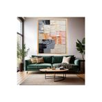 Yağlı Boya Görünümlü Soyut Ahşap Çerçeveli MDF Tablo Modern Salon Tablosu Dekorasyon Duvar Tablosu
