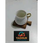 Yağmur Ahşap Atölyesi 4 Adet Ahşap Kupa Fincan Bardak Altlığı - 0 - 200 ml