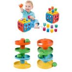 Yağmur Damlası (Çıngıraklı Top Oyunu ) + Puzzle Bul tak Küp Eğitici ve Zeka Geliştirici Set