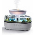 Yağmur Damlası Efektli Hava Nemlendirici ve Aroma Difüzör, Doğa Ses Modları, LED Ambiyans Işıklı, Sessiz Çalışma, Buharlı Nemlendirici Buhar Makinesi, Dekoratif Tasarım (Yapay Teraryum Tasarımı)