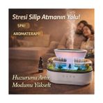 Yağmur Damlası Efektli Hava Nemlendirici ve Aroma Difüzör, Doğa Ses Modları, LED Ambiyans Işıklı, Sessiz Çalışma, Dekoratif Tasarım - Option-1