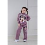 Yağmur Giyim Pjk2i Leopar M.mause Desenli Bol Paça 2 Ip %100 Pamuk Kız Çocuk Takımı 3-10 Yaş 6431 - 4 - 5 Yaş - Gül Kurusu