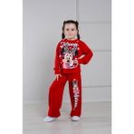 Yağmur Giyim Pjk2i Leopar M.mause Desenli Bol Paça 2 Ip %100 Pamuk Kız Çocuk Takımı 3-10 Yaş 6431 - 9 - 10 Yaş - Kırmızı