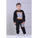 Yağmur Giyim Pjk3i Cappıcıno Desenli 3 Ip Şardonlu %100 Pamuk Erkek Çocuk Eşofman Takımı 3-10 Yaş 8266 - Siyah - 7 - 8 Yaş