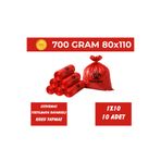 Yağmur Grup Endüstriyel 80x110 Tıbbi Atık Torbası 10'lu 700 Gr Büyük Boy Kırmızı Çöp Poşeti (1 Rulo)