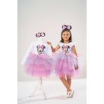 Yağmur Kostütüm Minnie Mouse Temalı Kız Çocuk Beyaz Uzun Kollu Doğum Günü Elbisesi Ve Parti Kostümü - Beyaz- Pembe - 1 - 2 Yaş