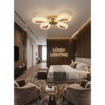 Yağmur Model 4"lü Gold 3 Renk Modu Ledli Modern Plafonyer Salon Mutfak Çocuk Yatak Odası LED Avize