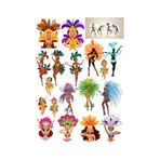 Yağmur Ormanı İnsanları Sticker Set 20 Parça Telefon, Tablet, Defter, Laptop Sticker