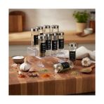 Yağmur Store 12’li Metal Kapaklı Cam Baharatlık Seti, 80ML, 110ML ve 170ML Boyut Seçenekli, Etiket Hediyeli Silindir Baharat Takımı, Modern Mutfak Düzenleyici Kavanoz Seti (170ML- 12 Adet)