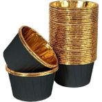 Yağmur Store 25’li Muffin Kek Kalıbı – Siyah Dış Gold Iç Lüks, Isıya Dayanıklı, Şık ve Tek Kullanımlık Cupcake Kalıbı
