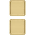 Yağmur Store Paslanmaz Çelik Sunum Tepsisi, Gold, 21X21 Cm, Çay Kahve Pasta Tatlı Servisi, 2 Adet