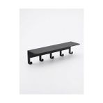 Yağmur Store Yapışkanlı Metal Banyo Rafı 5 Kancalı Duvar Rafı Organizer Dekoratif Raf Siyah Paslanmaz Duvar Rafı Havluluk Askılık Banyo Mutfak Çok Amaçlı Raf