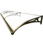 Yağmur ve Kar Koruması için Şeffaf Kapı Tente, 80 x 440 cm / 32 x 173 İnç, Koyu Altın Destekli Dış Mekan Pencere Tenteleri, Teraslar, Sizin İçin İdeal