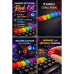 YAHO OYUNCAĞIN DOĞAL HALİ Mekanik Klavye Uyumlu 7 Renk Gaming Tuş Seti – Renkli Keycap – Gamer Hediye