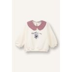 Yaka Detaylı Çiçekli Sweatshirt Kız Bebek