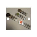 Yaka Kartı Metal Kişiye Özel Baskılı 5 Adet (Klinik-Eczane-Cafe-Okul) - Gümüş