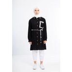 Yaka Tas Detaylı Tunık - Siyah