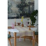 Yakacihome Juta Mor 5 Parça | 4 Parça Amerikan Servis & 1 Parça Püsküllü Runner Jüt Kumaş Sofra Seti - 40 x 140 cm