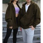 Yakamel Çiftlere Özel Haki Oversize (Tekli) Couple Hırka