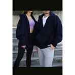 YAKAMEL Çiftlere Özel LACİVERT Oversize (Tekli) Couple Hırka