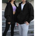 YAKAMEL Çiftlere Özel SİYAH Oversize (Tekli) Couple Hırka
