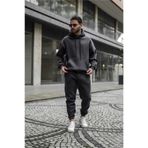 YAKAMEL ERKEK 3 İPLİK İÇİ PUF PAÇASI LASTİKLİ HOODİE EŞOFMAN TAKIMI