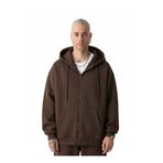 YAKAMEL Erkek Basic BEJ Unisex Tam Fermuar Sweatshirt Hırka