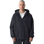 YAKAMEL Erkek Basic FÜME Unisex Tam Fermuar Sweatshirt Hırka