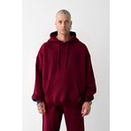 YAKAMEL Erkek Bol Kesim Oversize 3 Iplik Içi Pamuklu Şardonlu Kanguru Cep Kapşonlu Kışlık Hoodie Sweatshirt