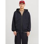 Yakamel Erkek Füme 3İplik Polarlı Kapşonlu Oversize Sweatshirt Hırka