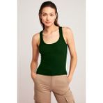 Yakamel Kadın Basic Fitilli Askılı Sporcu Atlet - 53-Yeşil - XL