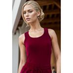 Yakamel Kadın Bordo Askılı Ribana Fitilli Halter Yaka Spor Atlet - XL