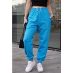 Yakamel Kadın Turkuaz Jogger Yüksek Bel Eşofman Altı Turquoise Sweatpants