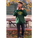 Yakamel Unisex Kmtal Nakışlı Baskılı İçi Polarlı Oversize Kapüşonlu Hoodie Sweatshirt
