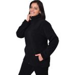 Yakamor Bayan Kalın Siyah Polar Mont - 3XL - 000-Siyah