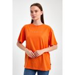 Yakamor Kadın Baskılı Oversıze T-Shırt - Oranj - XL - 2XL